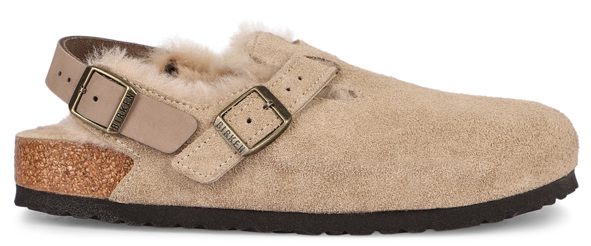 BIRKENSTOCK Tokyo Shearling Suede and Lambskin Slippers - Narrow Fit