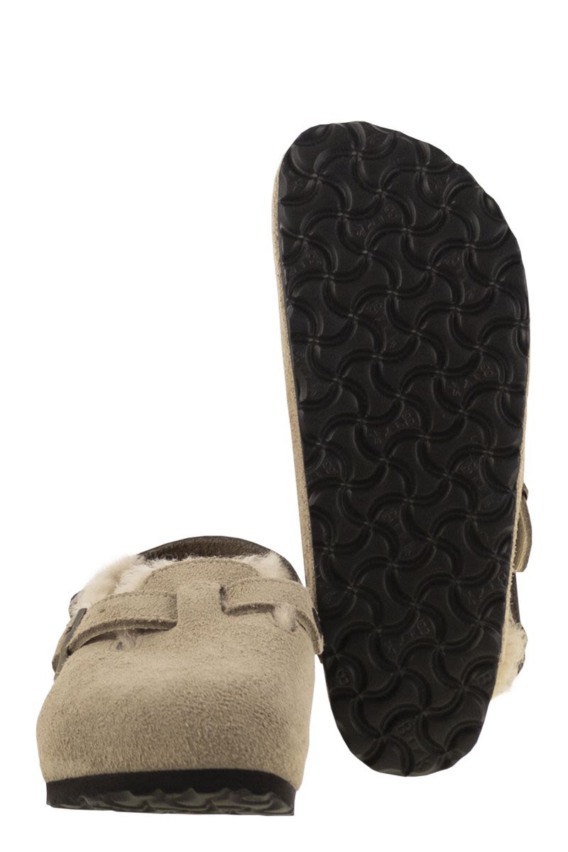 BIRKENSTOCK Tokyo Shearling Suede and Lambskin Slippers - Narrow Fit