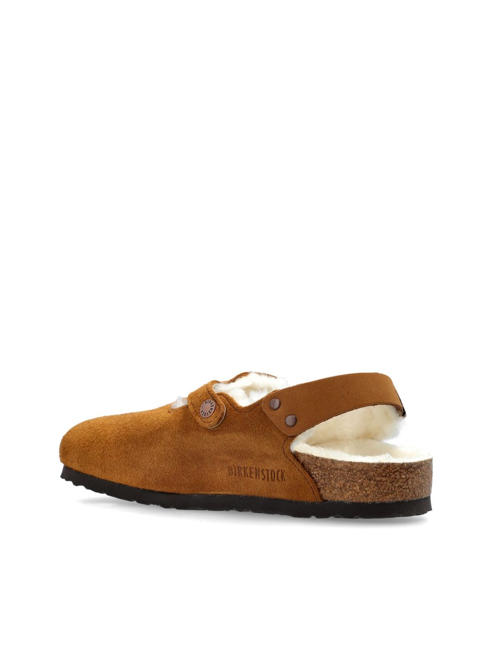 BIRKENSTOCK Suede Shearling Slippers with Buckle Fastening for Men