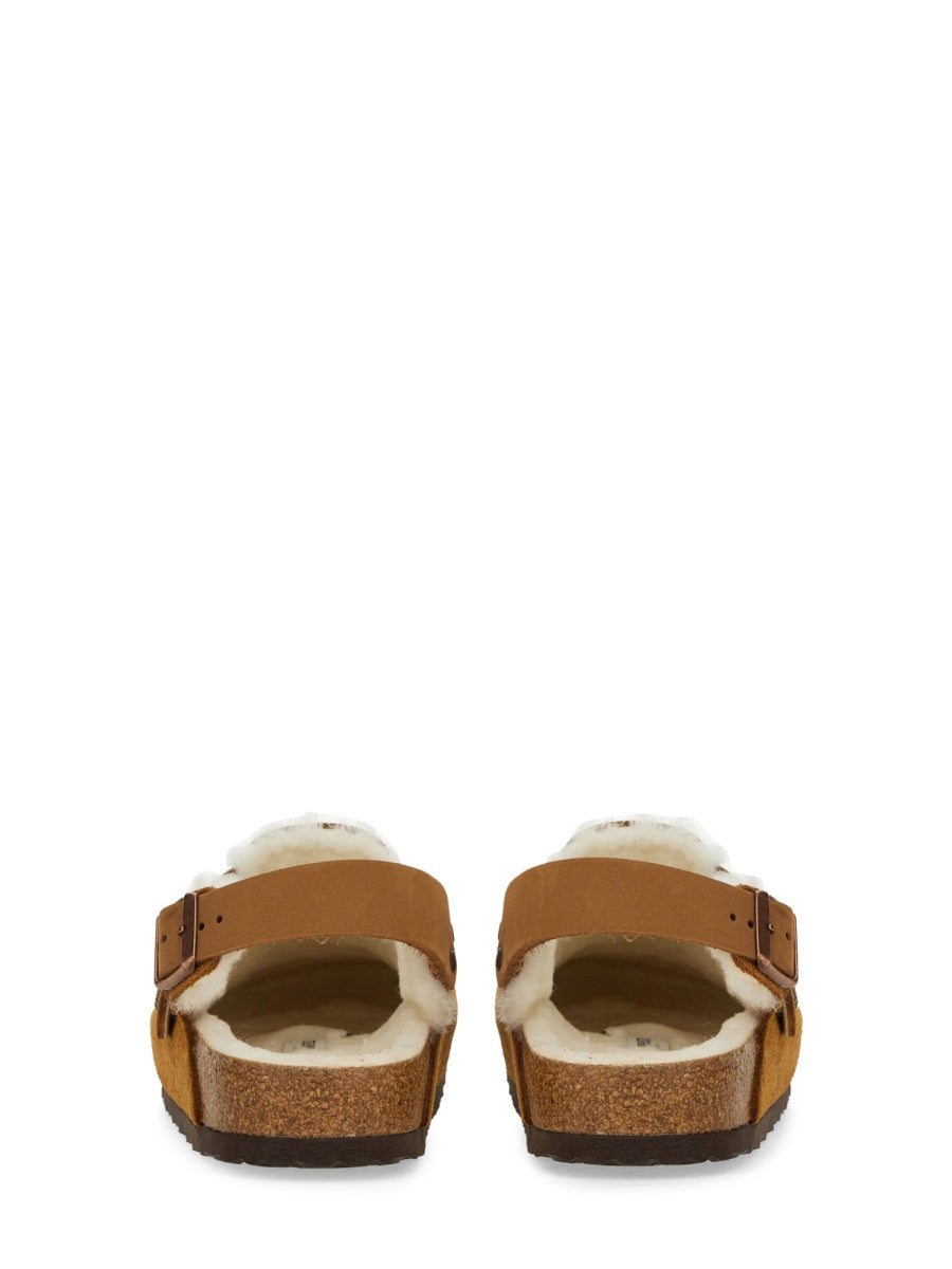 BIRKENSTOCK Shearling Suede Leather Sandals