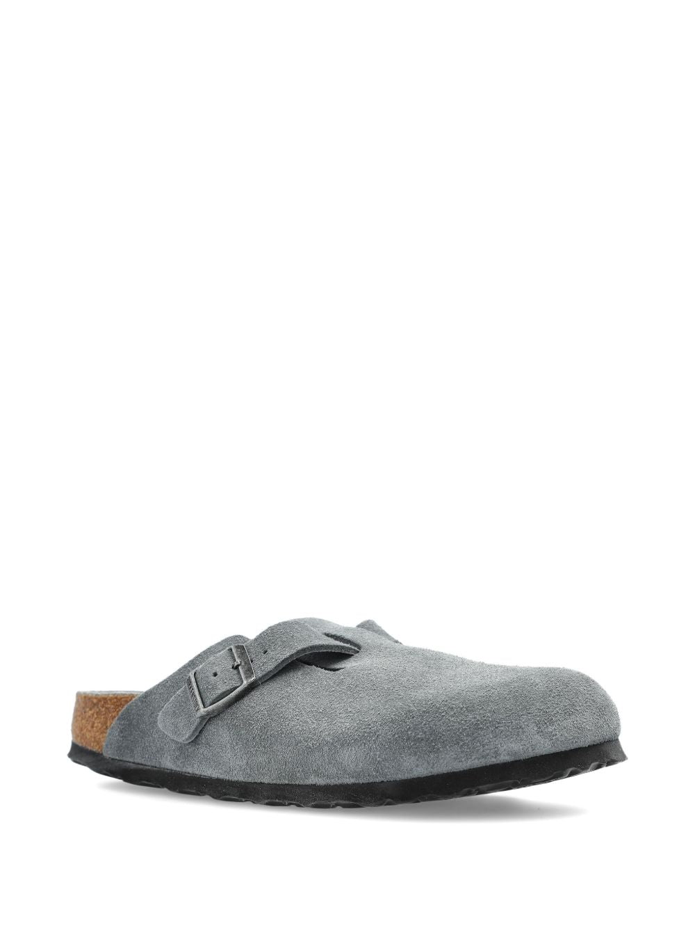 BIRKENSTOCK Men's Suede Leather Boston Slippers with Single Buckle