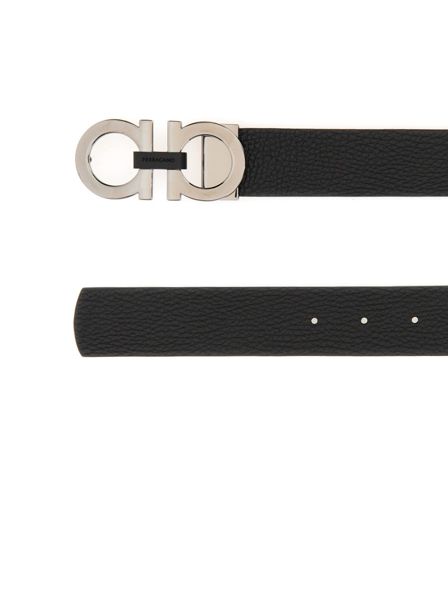 Ferragamo Reversible Gancini Hook Belt - 3.5 CM
