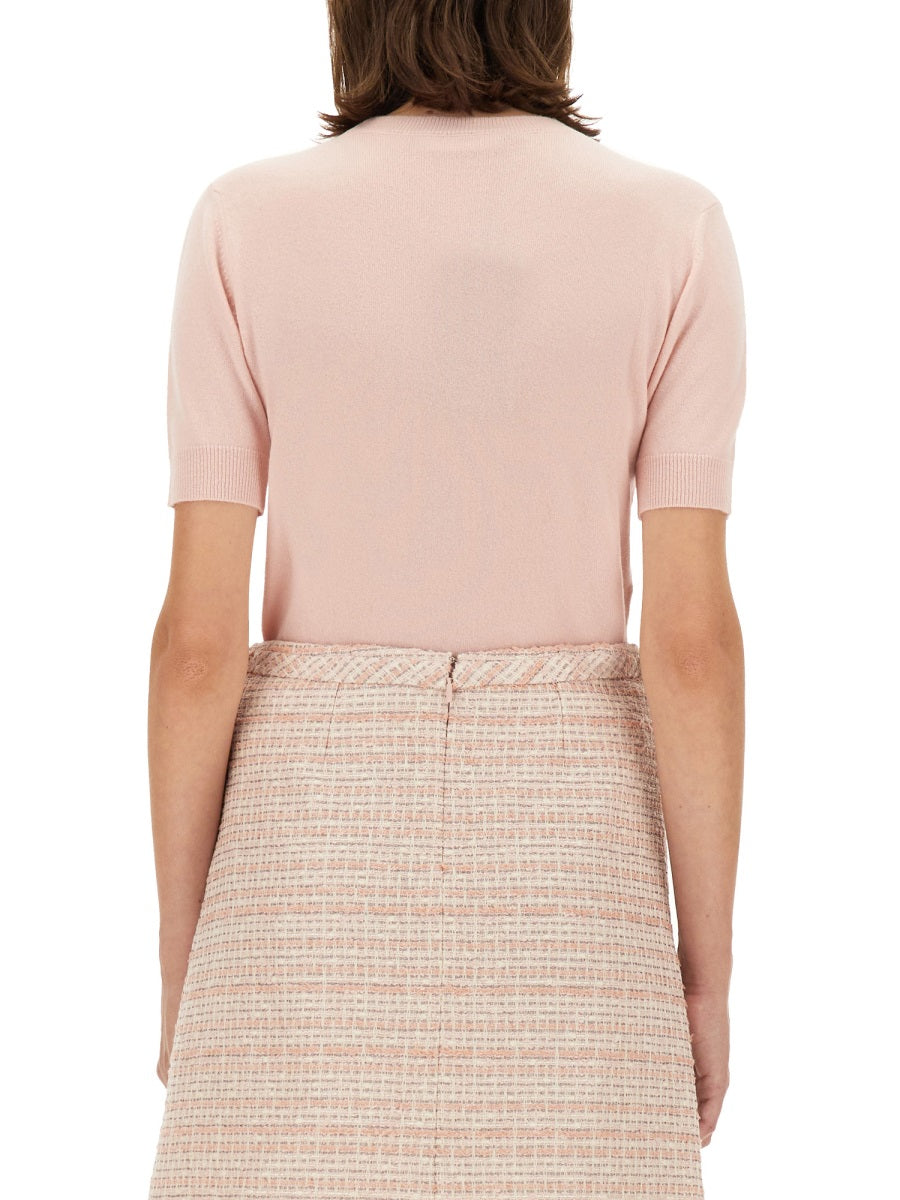 VERSACE Slim Fit Cashmere Blend Knit Top - Size 40 IT