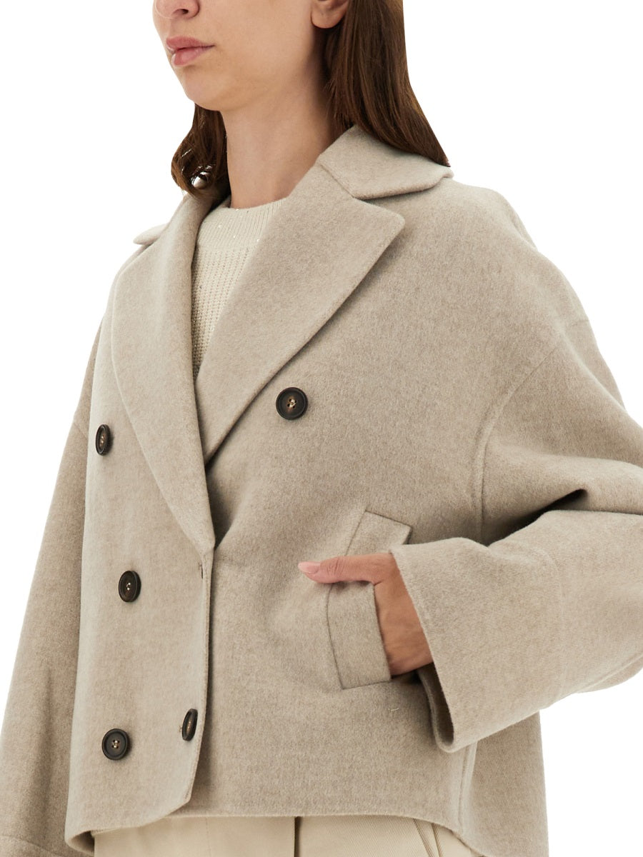 BRUNELLO CUCINELLI Double Woven Wool and Cashmere Caban - Regular Fit, Size 40