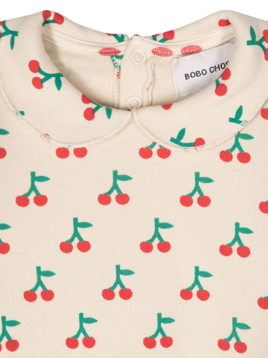BOBO CHOSES Mini Cherry All Over Collar T-Shirt