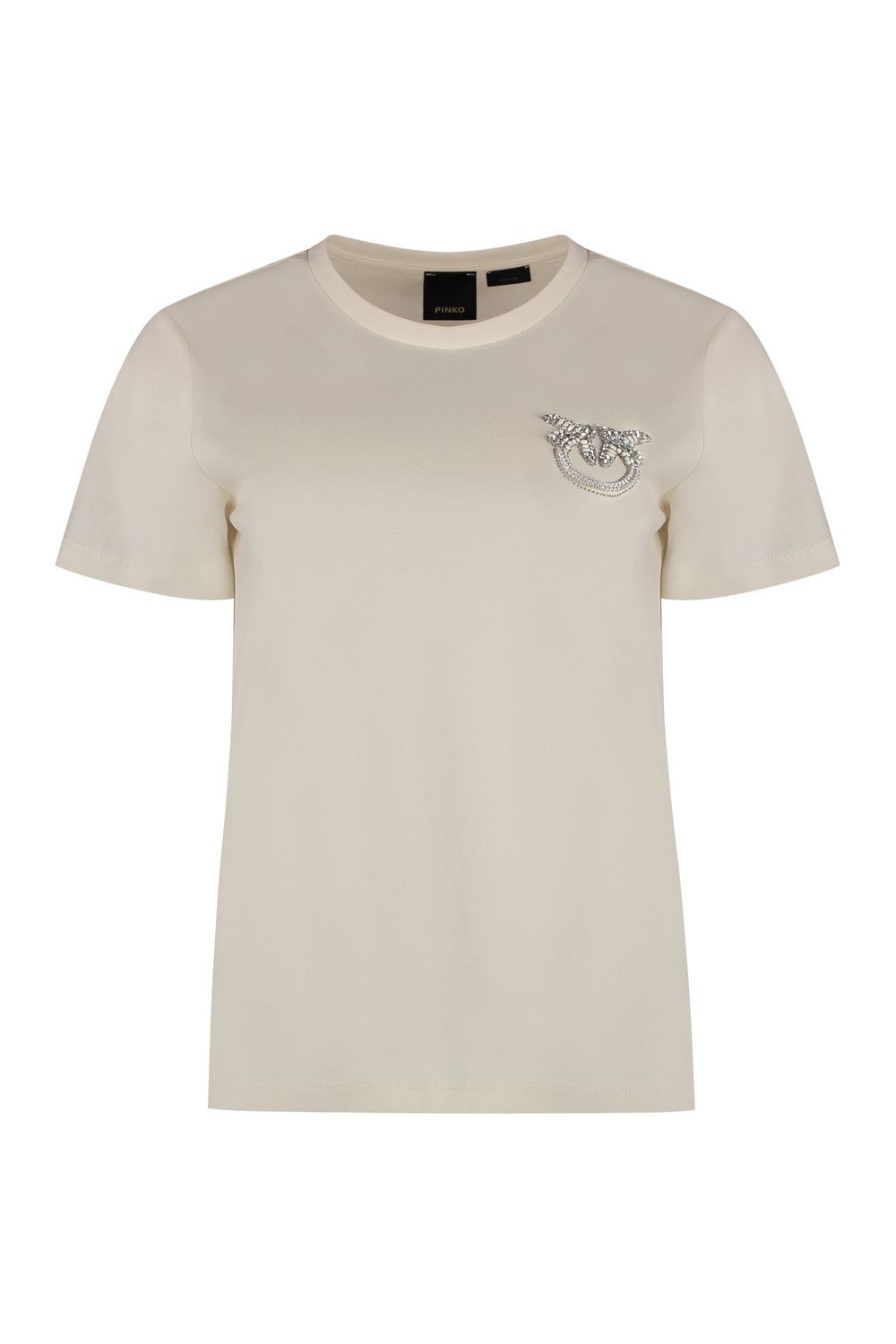 PINKO Embroidered Love Birds Crew-Neck T-Shirt