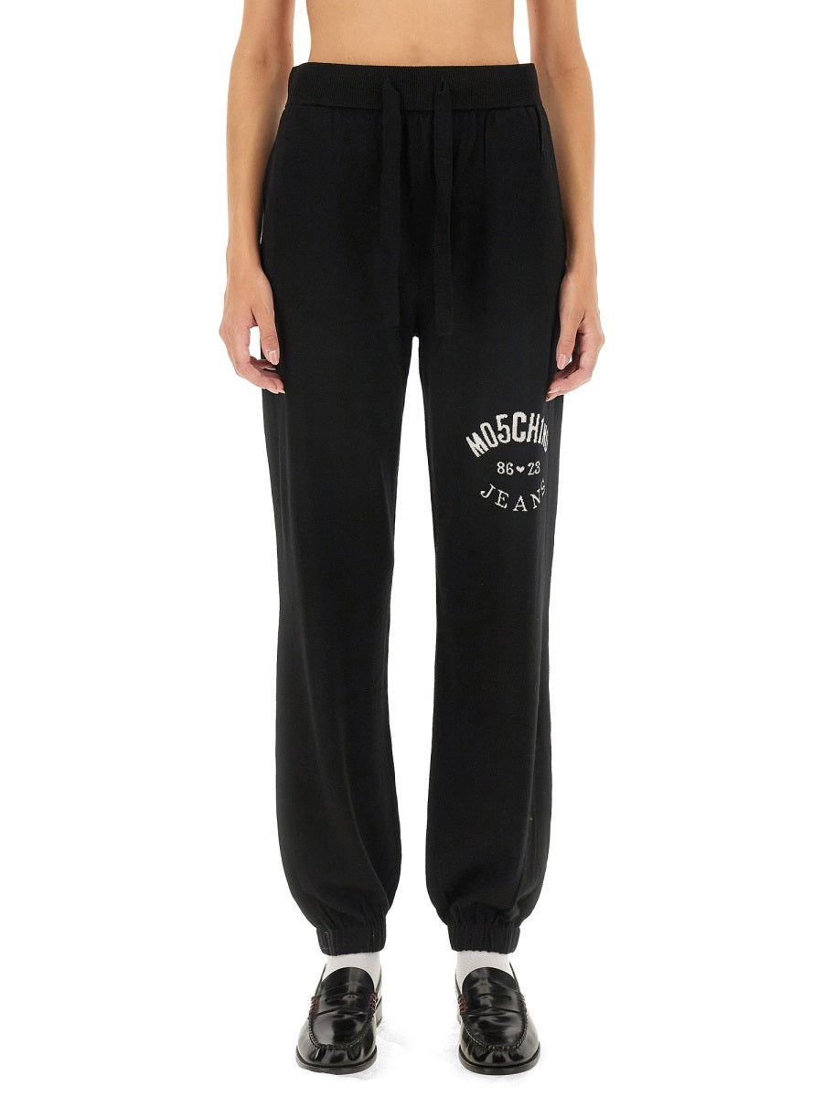 MOSCHINO JEANS Women's Regular Fit Jogging Pants with Logo - Size S
