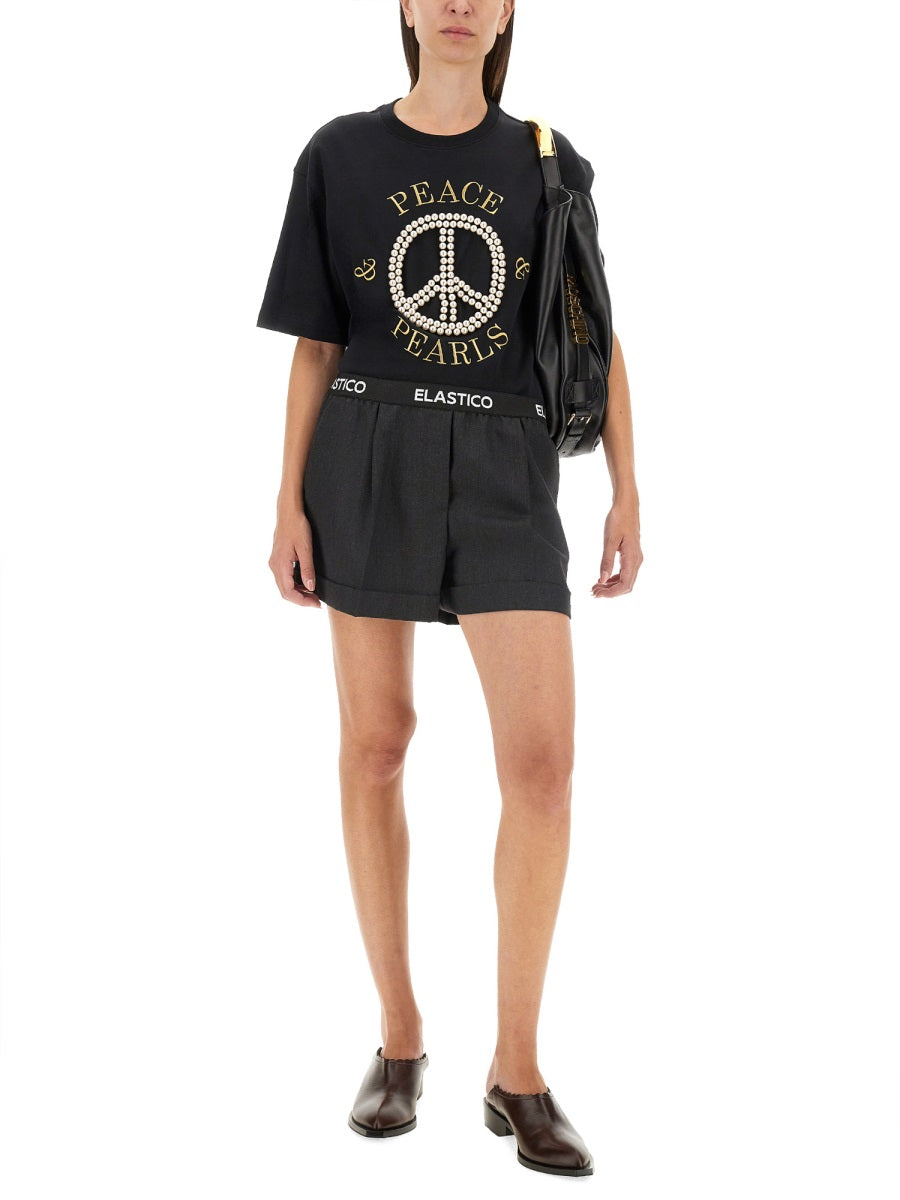 MOSCHINO Cropped Logo T-Shirt