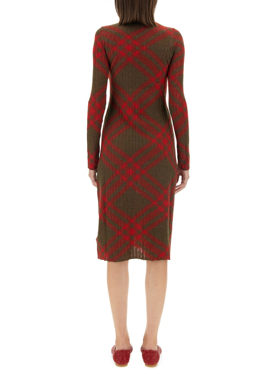 BURBERRY Slim Fit Wool Blend Dress