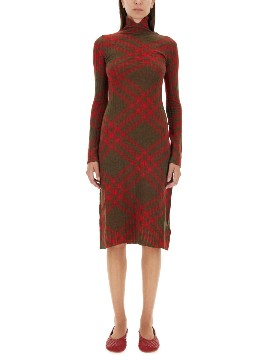BURBERRY Slim Fit Wool Blend Dress