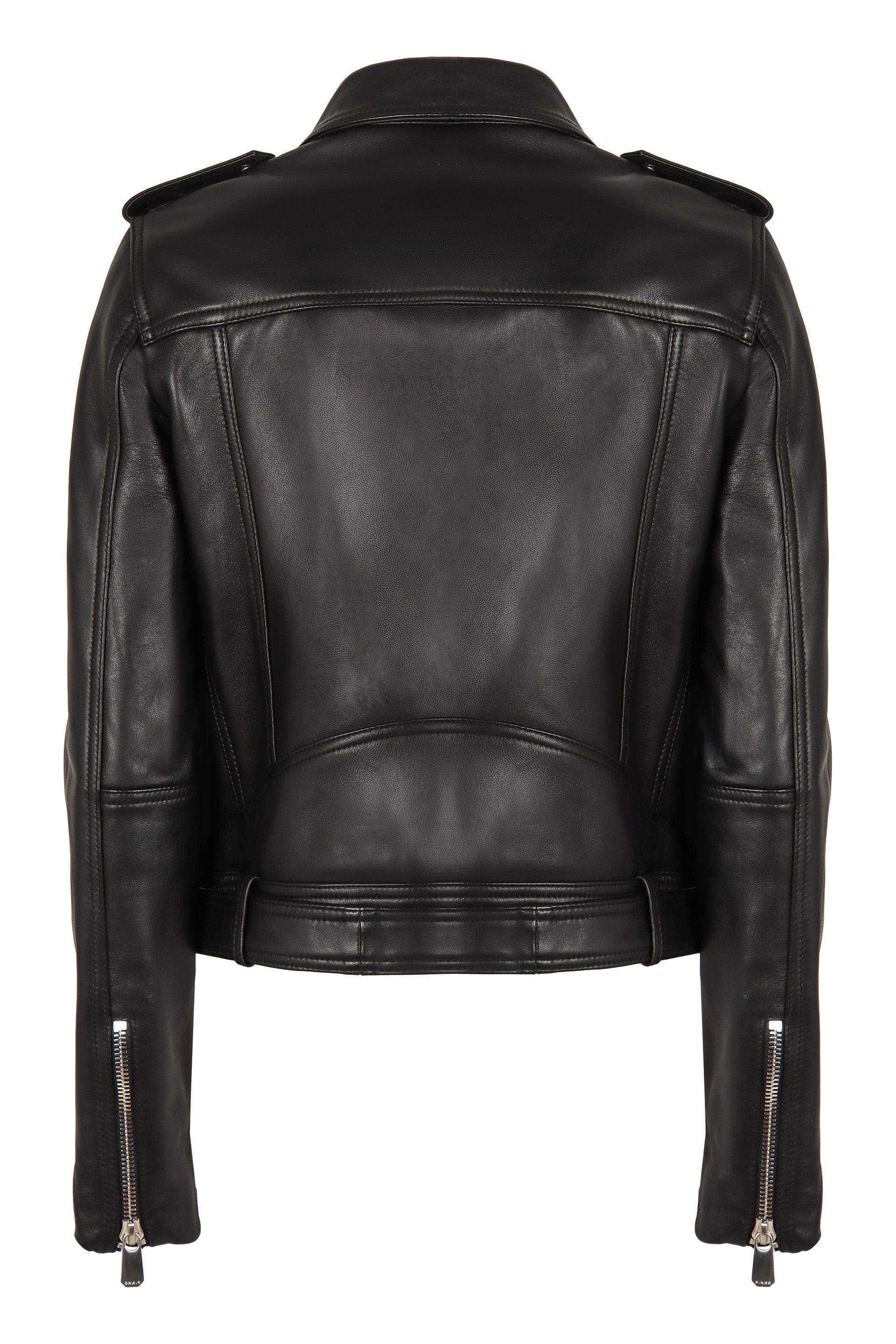 PINKO Women's Biker Style Leather Jacket