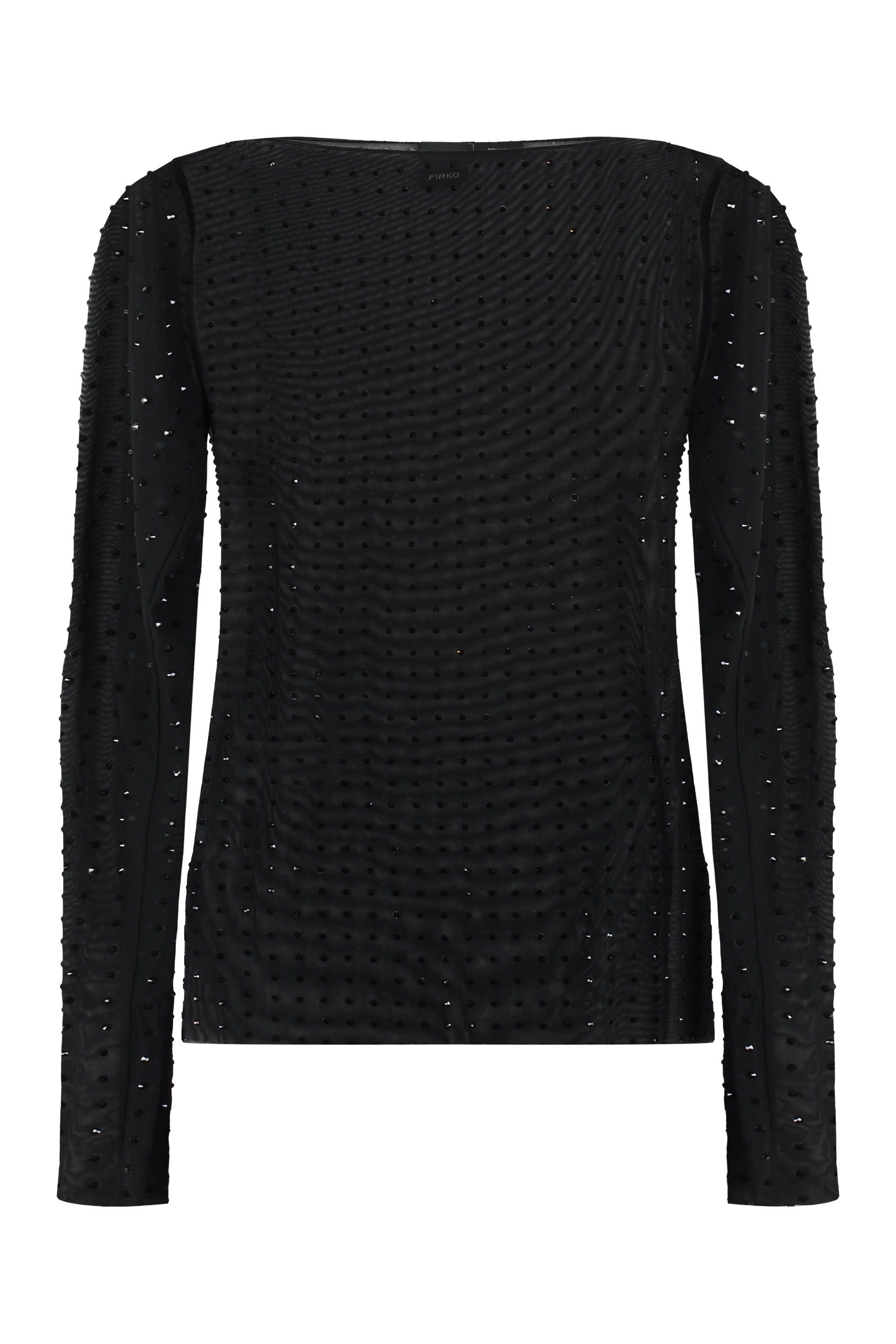 PINKO Long-Sleeve Top with All-Over Rhinestones