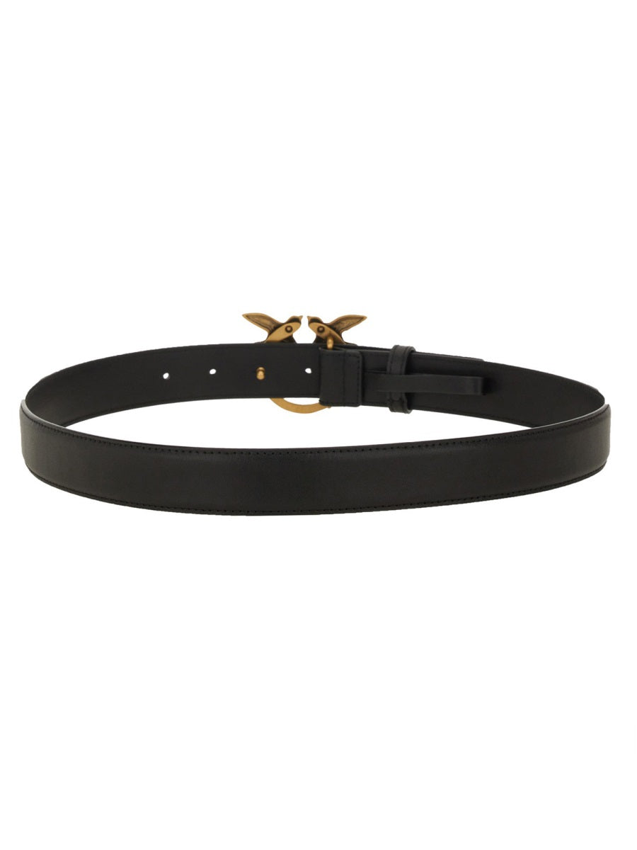 PINKO Mini Love Berry Leather Belt - 3 CM