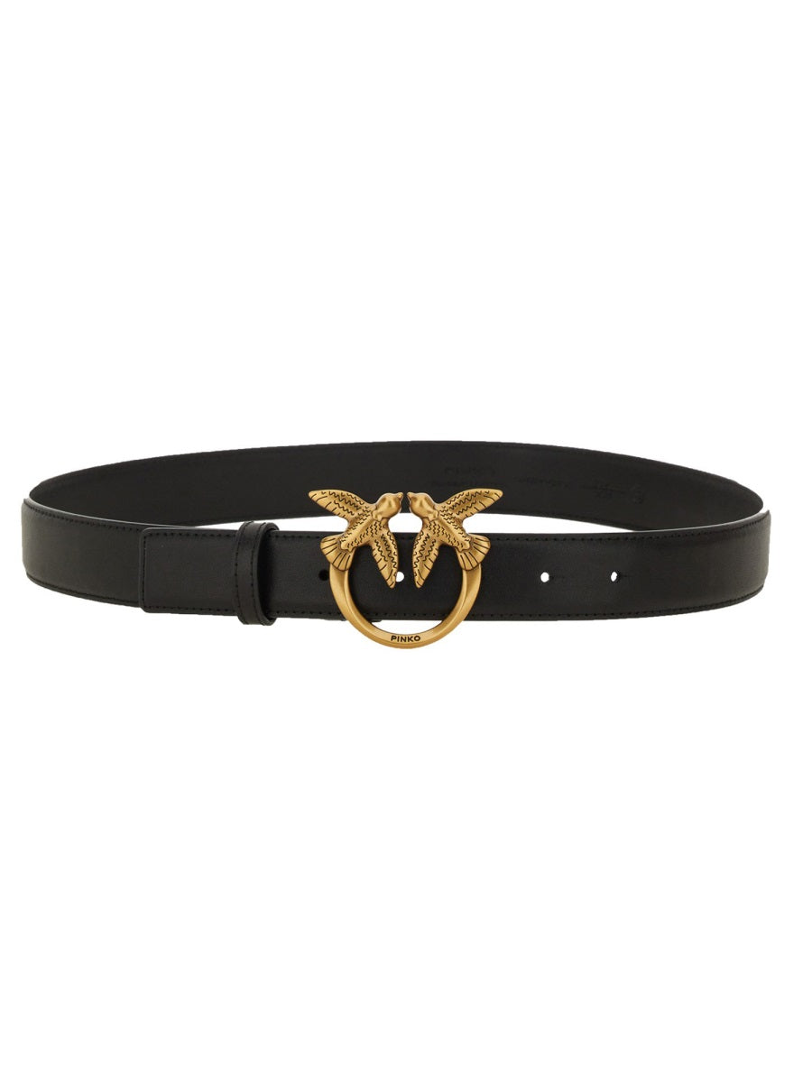 PINKO Mini Love Berry Leather Belt - 3 CM