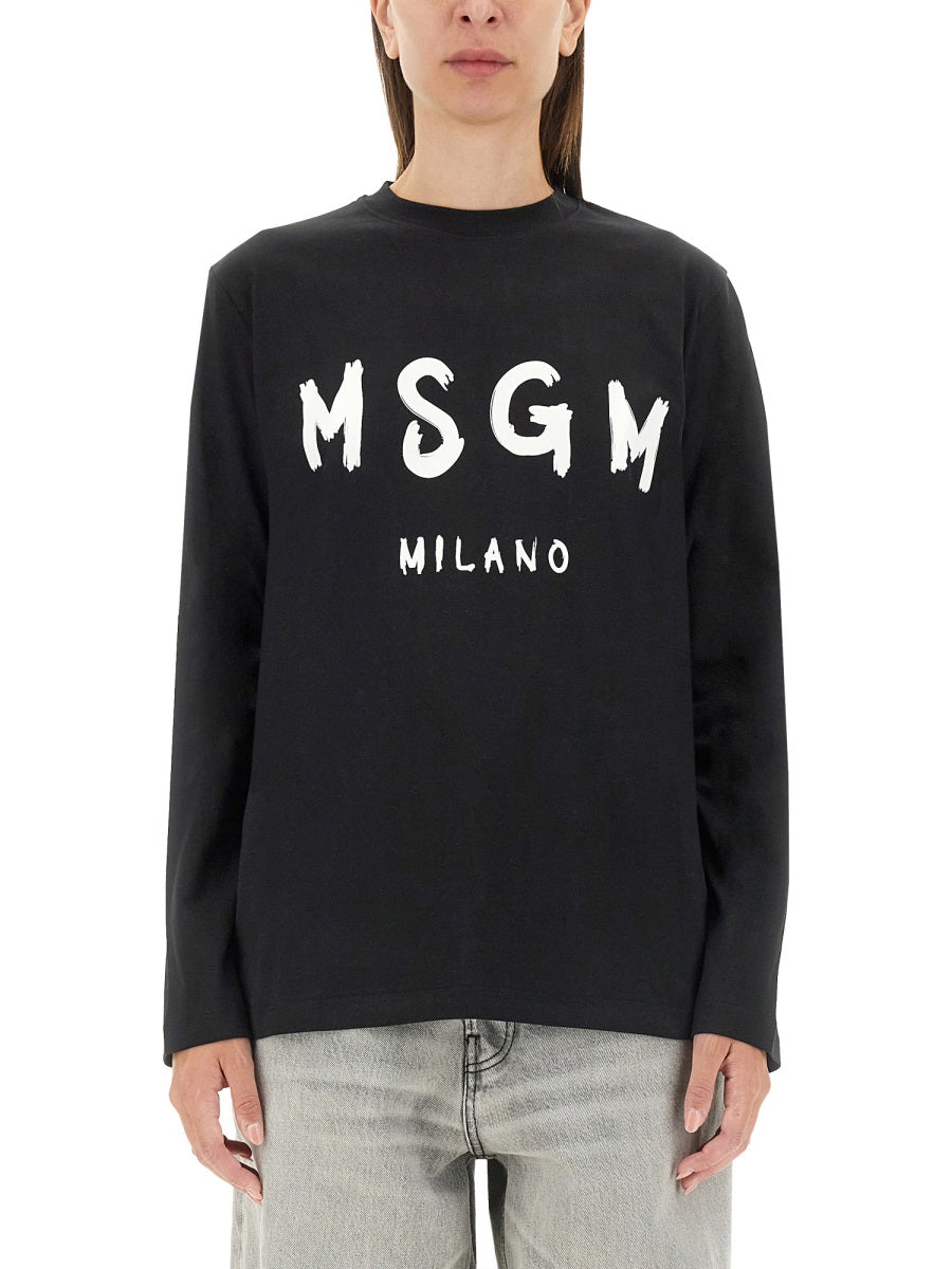 MSGM Stylish Logo T-Shirt - Regular Fit for Women