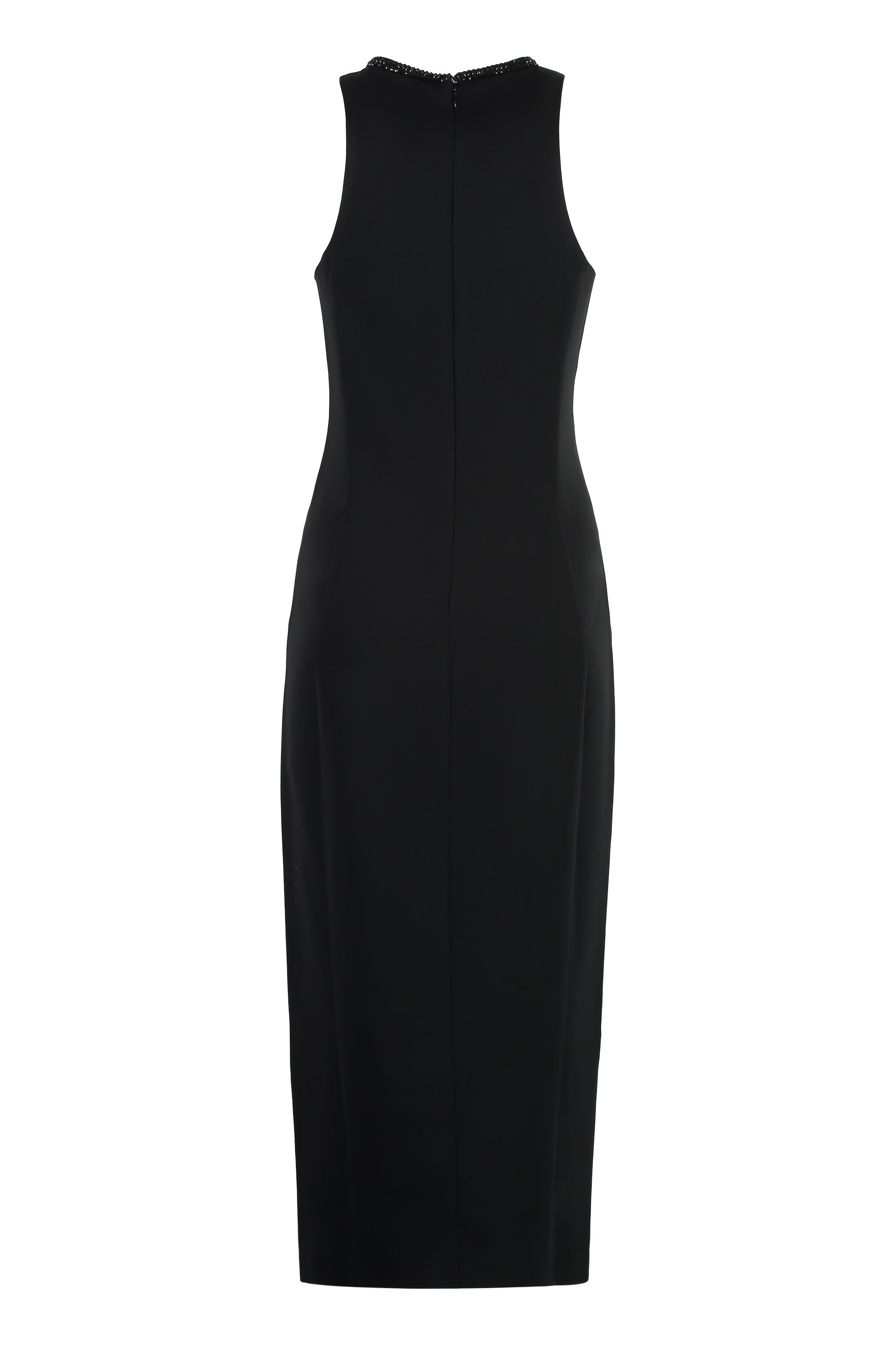 PINKO Crepe Dress with Rhinestone Neckline for Women