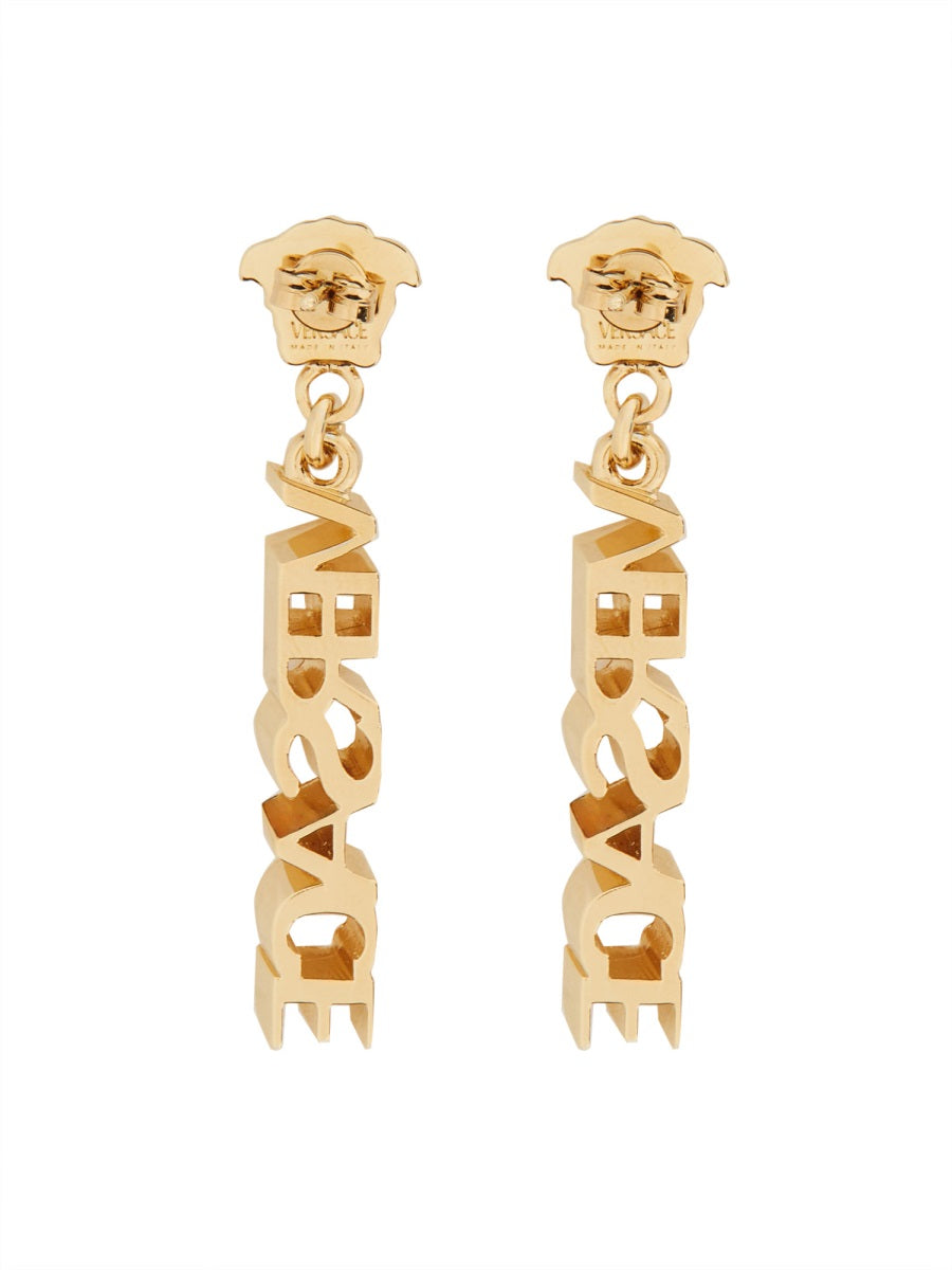 VERSACE Logo Pendant Earrings for Women