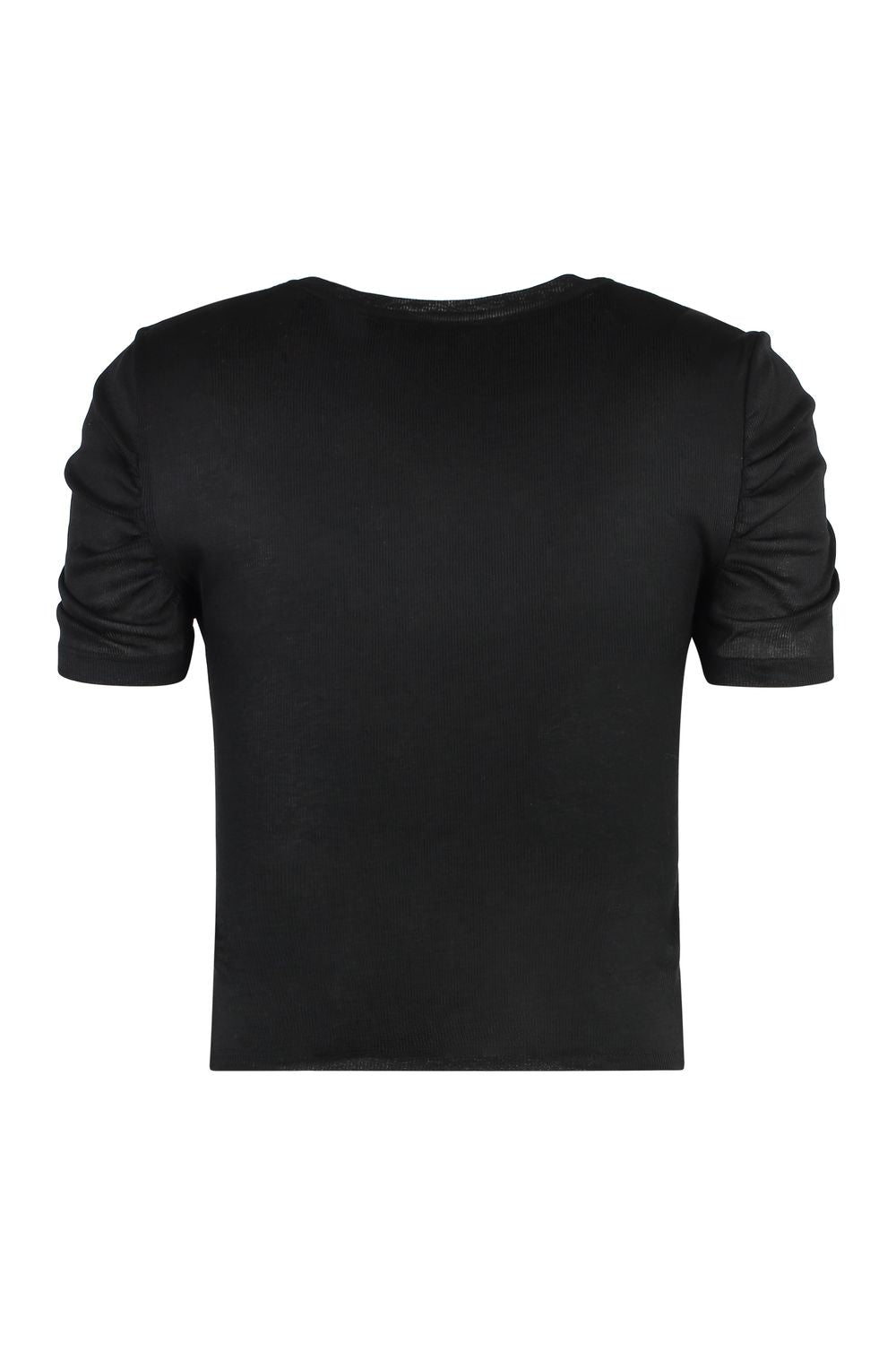 PINKO Ribbed Knit Cotton T-Shirt for Women