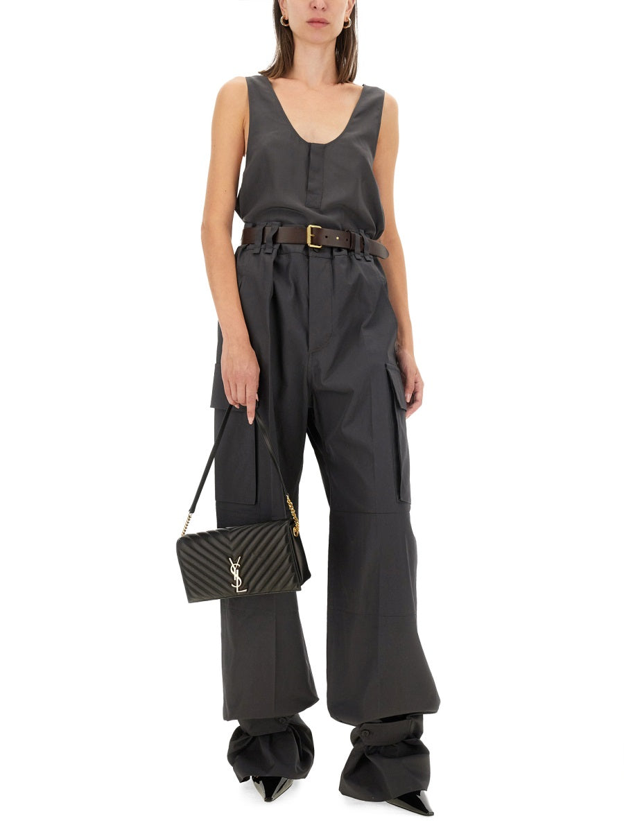 SAINT LAURENT Silk Henley Tank Top Size 40