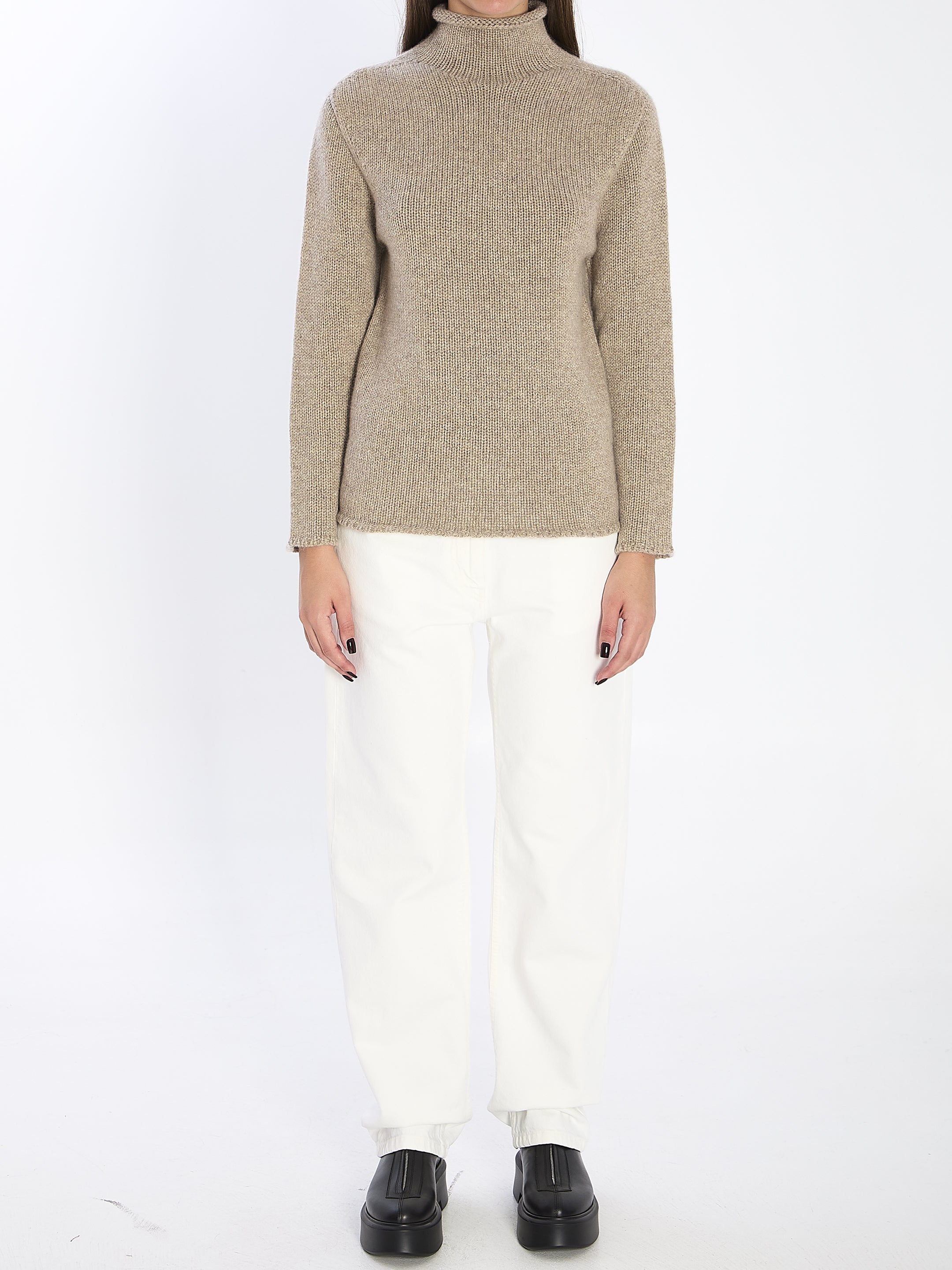 THE ROW Soft Cashmere Turtleneck Sweater - Size S