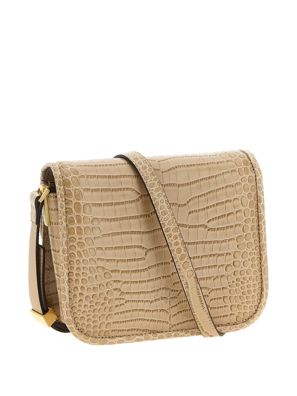 PINKO Crocodile Print Leather Handbag with Magnetic Closure and Adjustable Strap