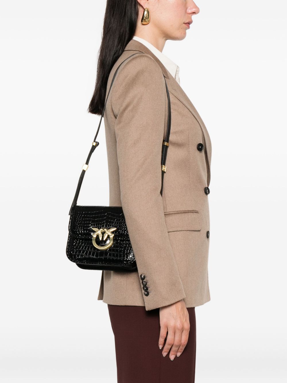 PINKO Elegant Leather Handbag with Adjustable Strap