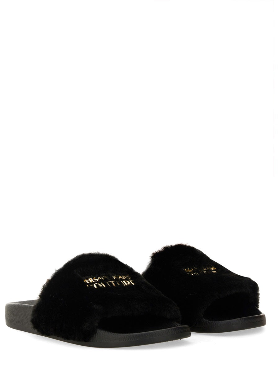 VERSACE JEANS COUTURE Slide Sandal with Logo