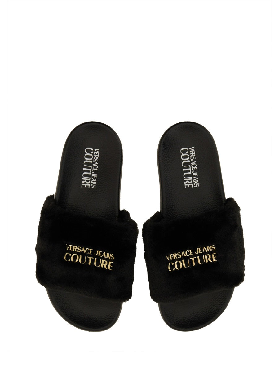 VERSACE JEANS COUTURE Slide Sandal with Logo