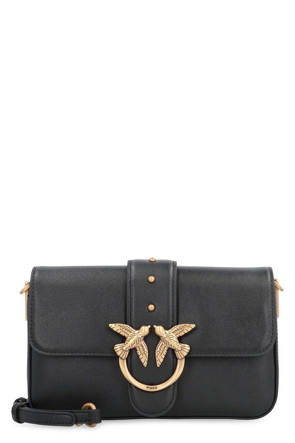PINKO Mini Slouchy Leather Shoulder Handbag