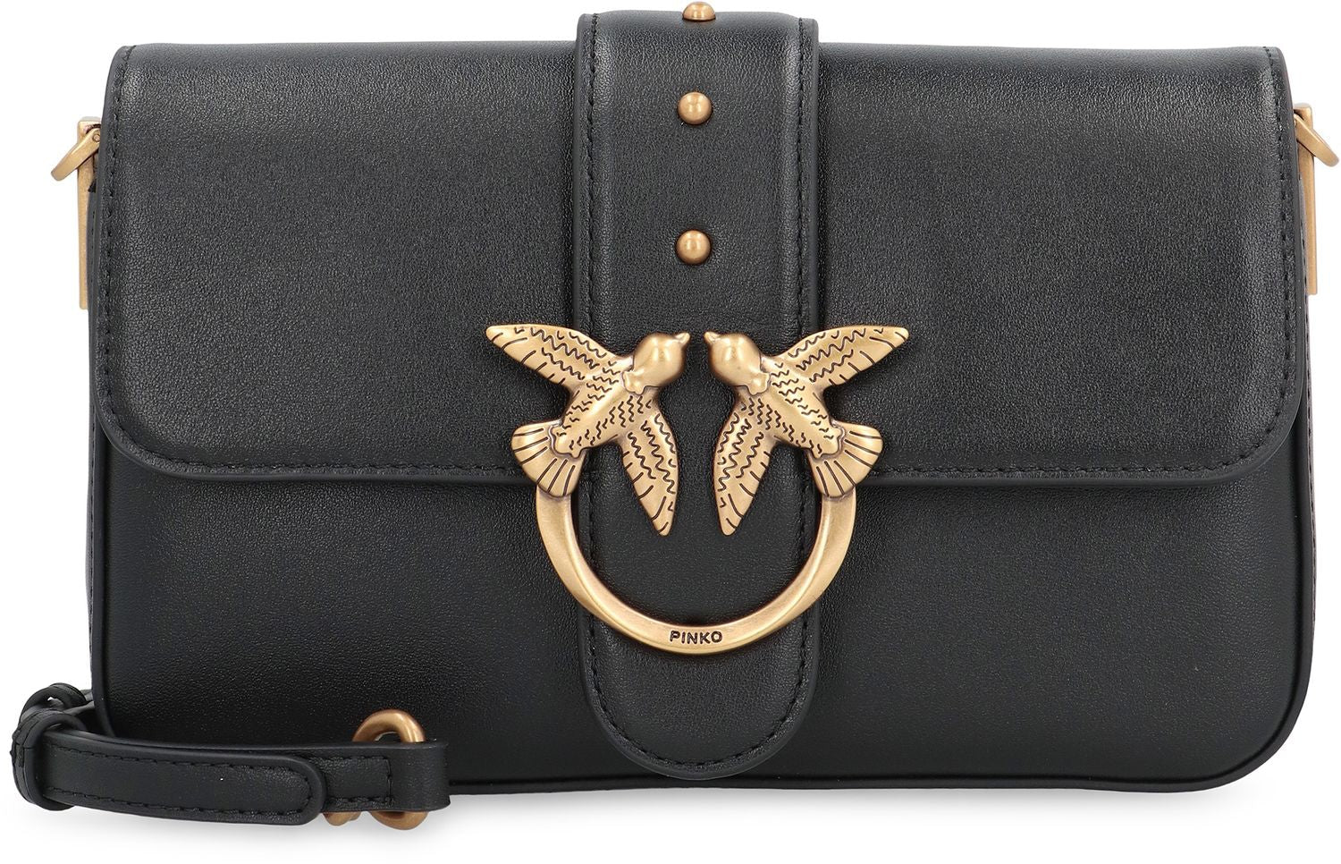 PINKO Mini Slouchy Leather Shoulder Handbag