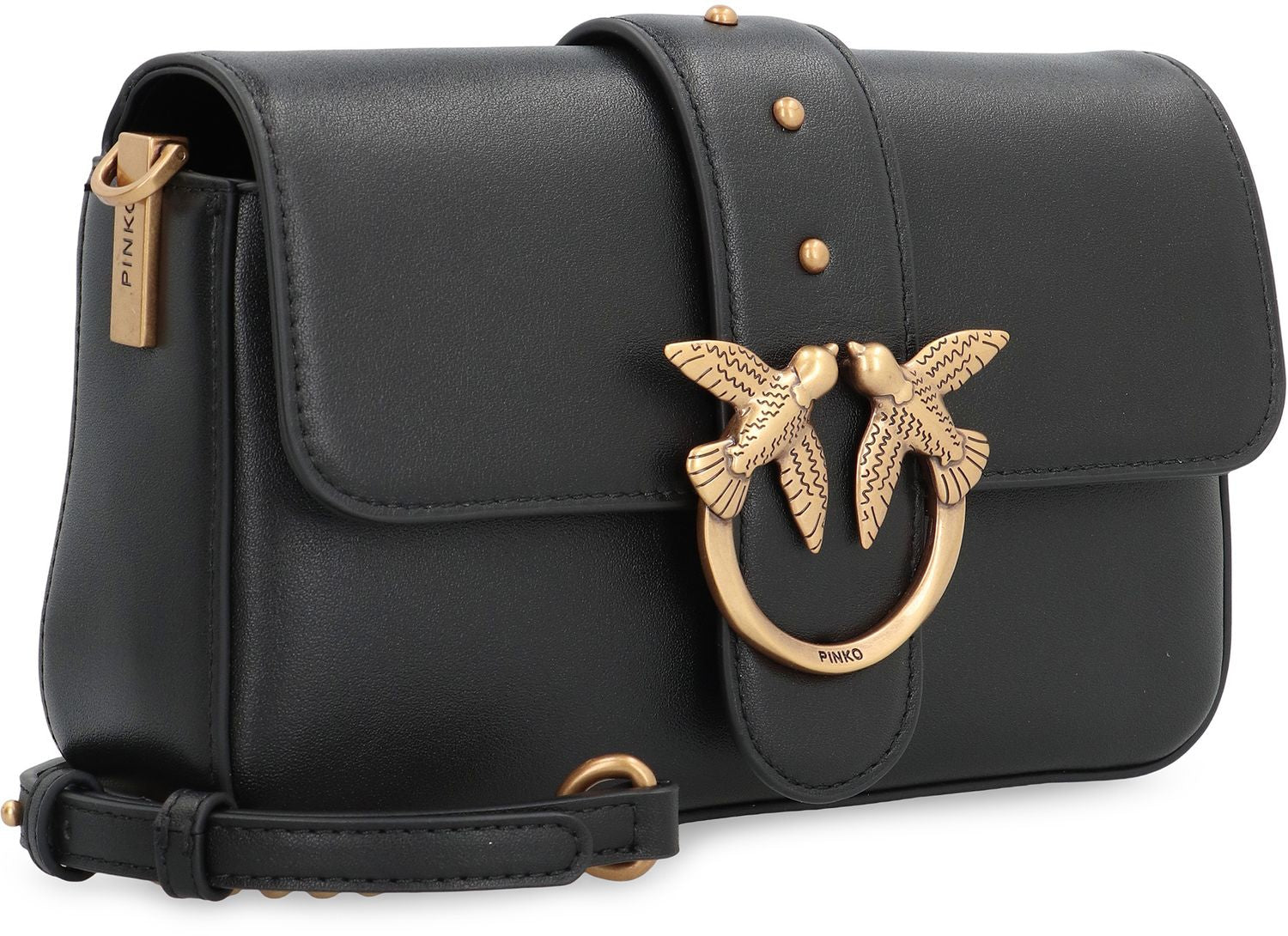 PINKO Mini Slouchy Leather Shoulder Handbag