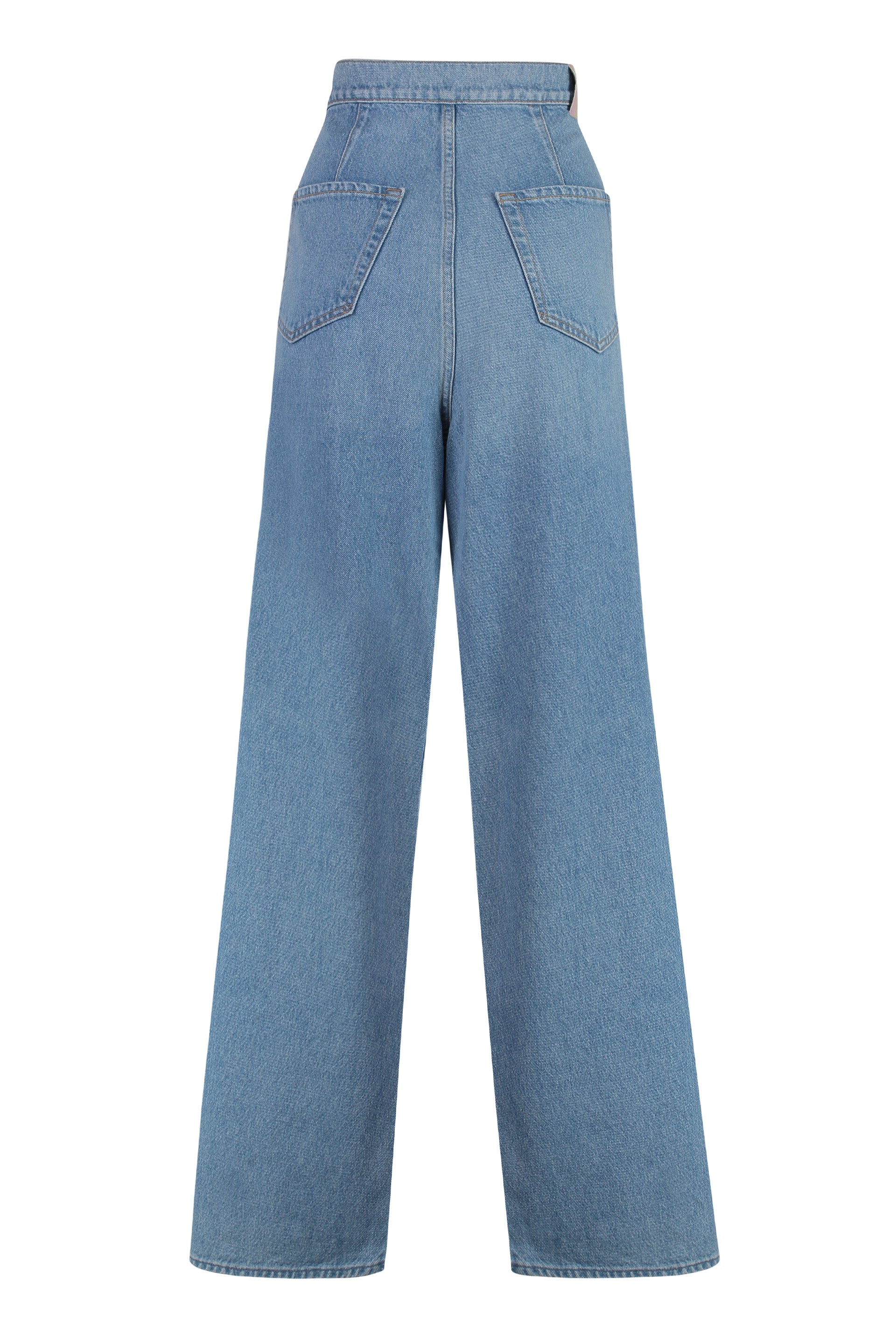 MOTHER Funnel-Wide Leg Jeans with Front Bow
