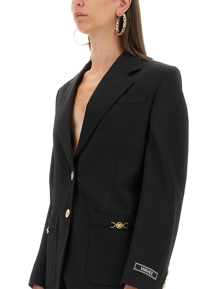 VERSACE Oversized Single-Breasted Blazer - Size 40 IT