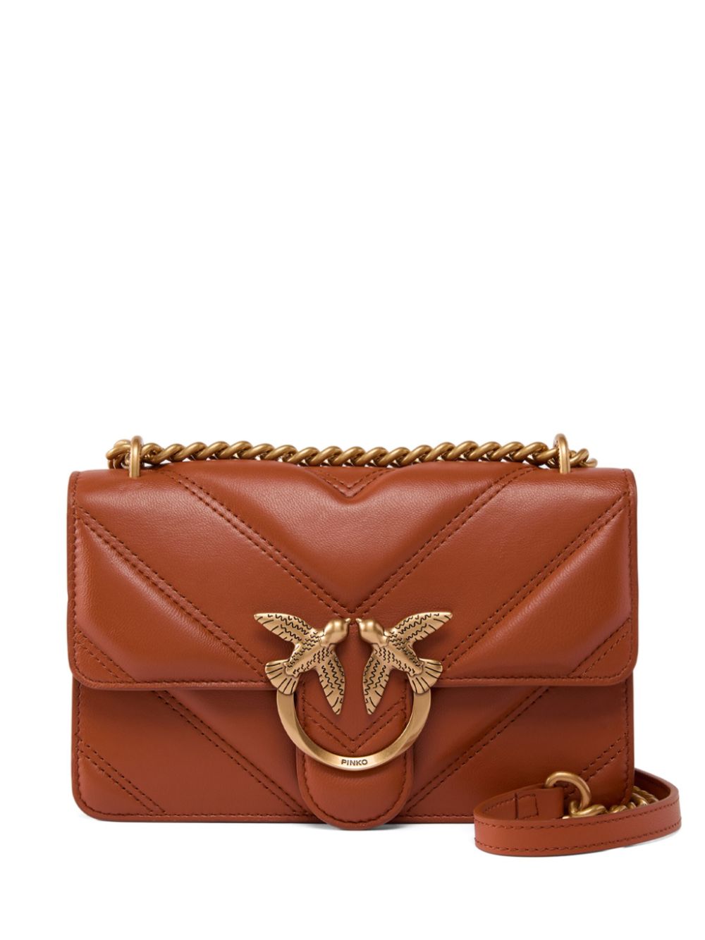 PINKO Elegant Mini Leather Handbag with Foldover Top