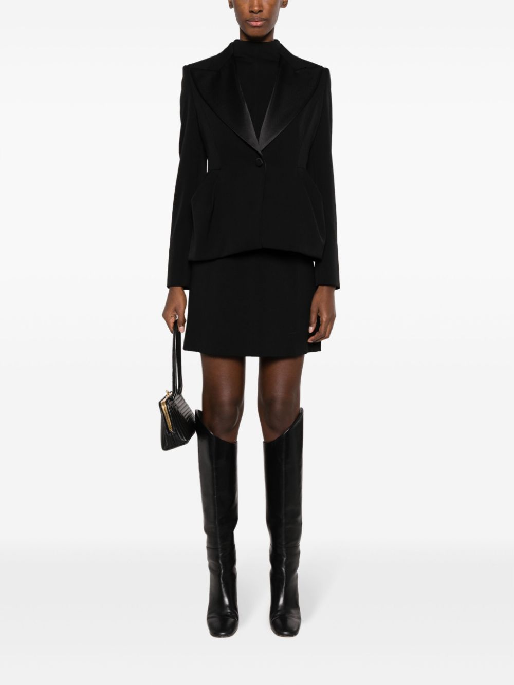 MAX MARA PIANOFORTE Peplum Wool Single-Breasted Blazer Jacket