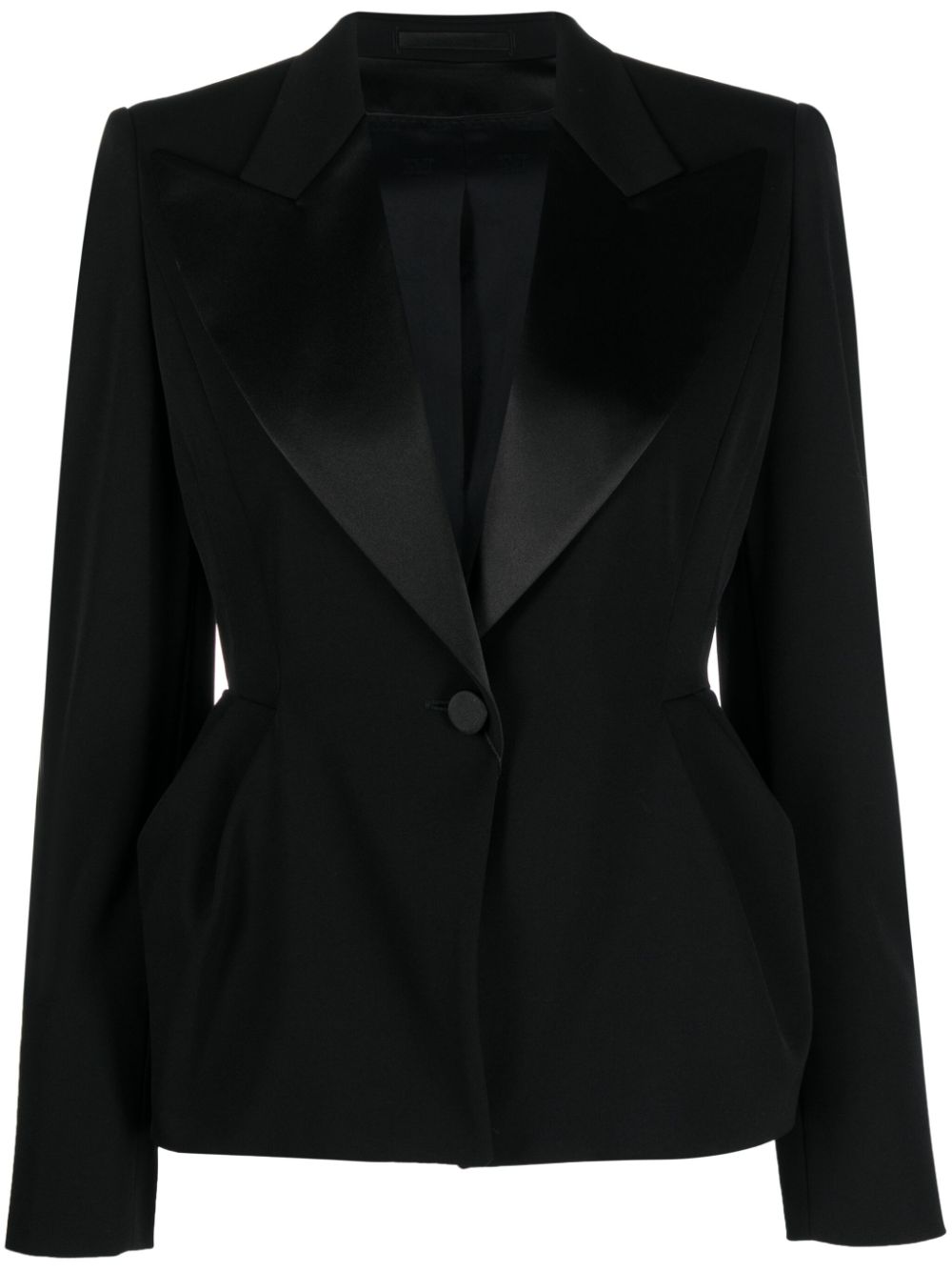MAX MARA PIANOFORTE Peplum Wool Single-Breasted Blazer Jacket