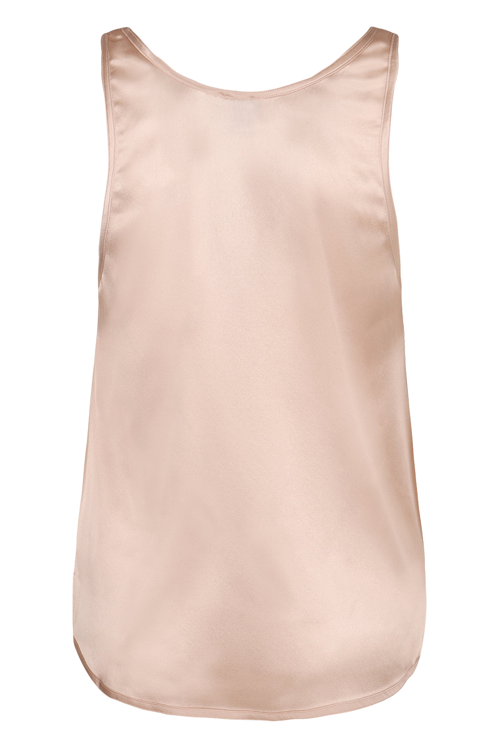 PINKO Satin Tank Top with Rounded Hem
