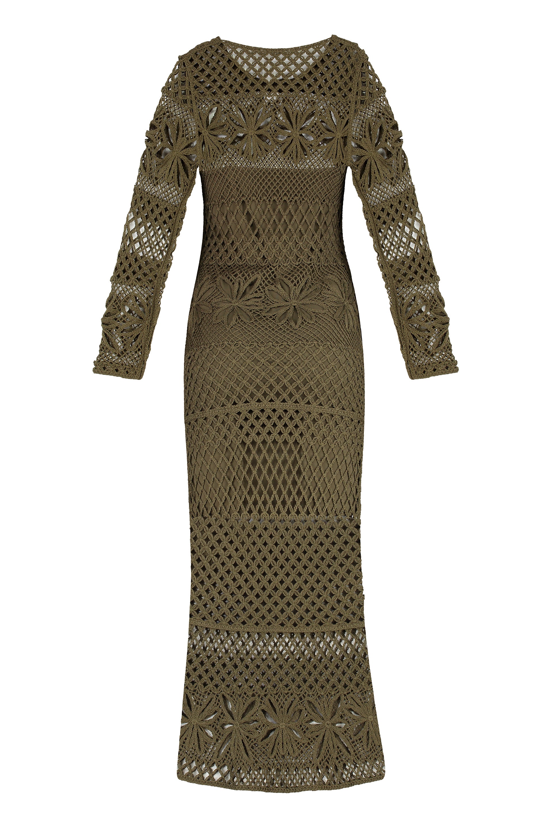 PINKO Openwork-Knit Long Dress