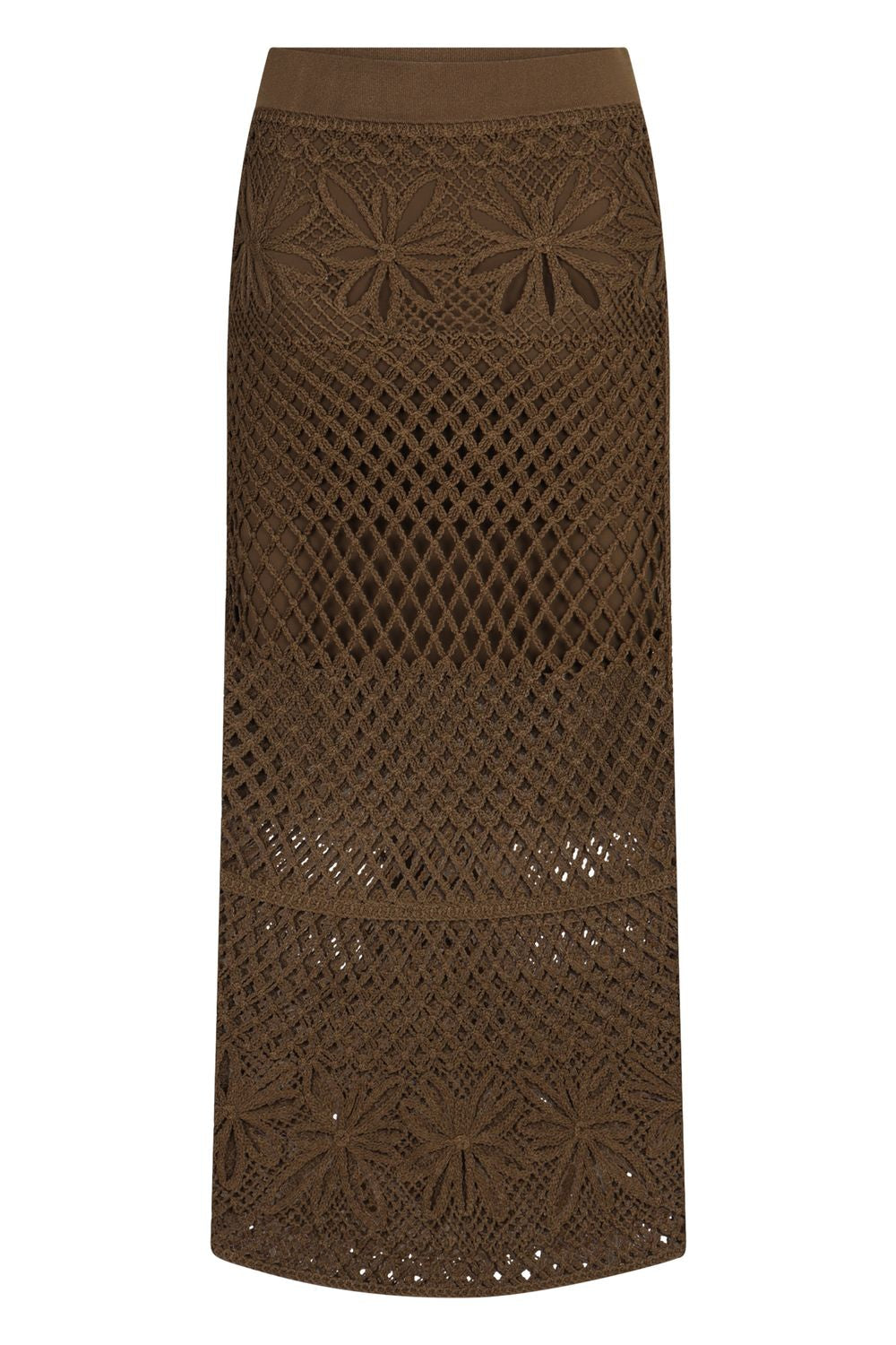 PINKO Floral Crochet Knit Mini Skirt