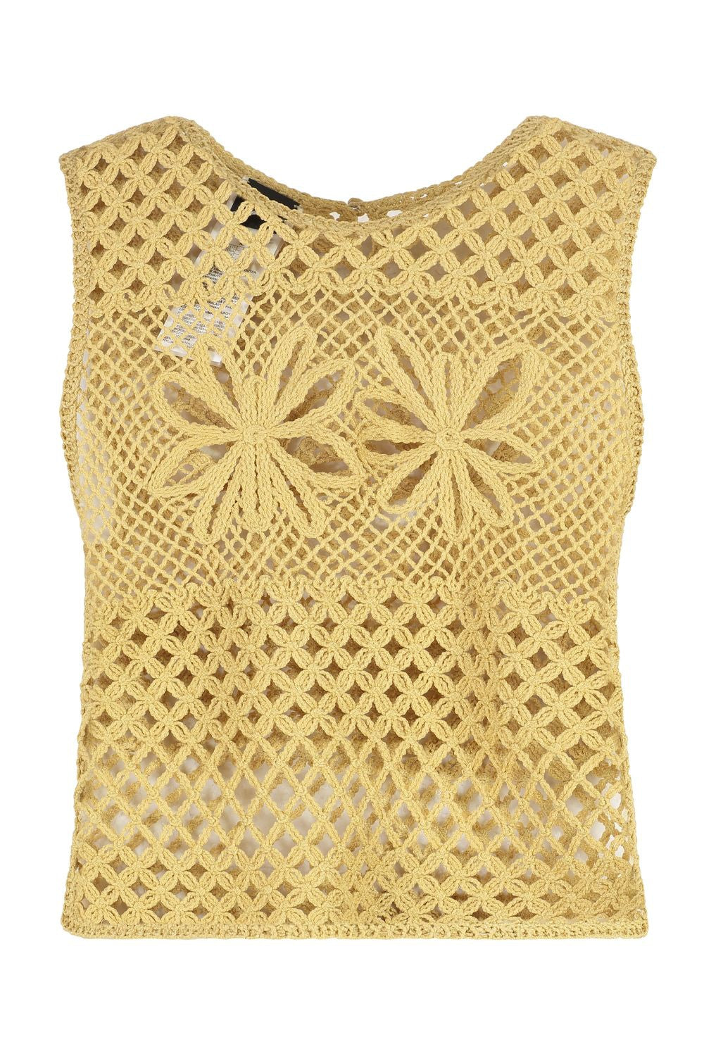 PINKO Sleeveless Crochet Knit Top