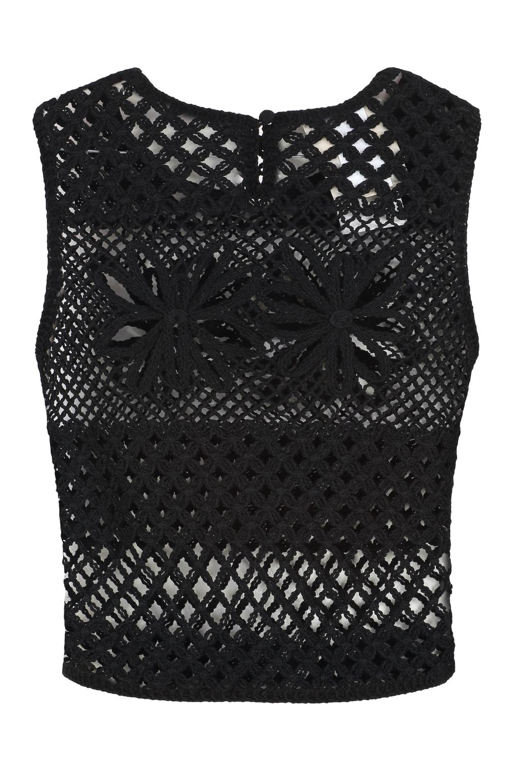 PINKO Sleeveless Crochet Knit Top
