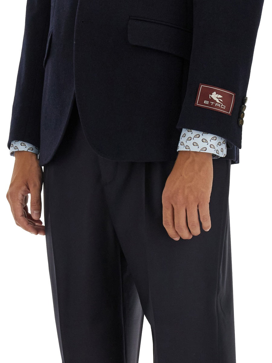 ETRO Single-Breasted Cashmere Jacket - Size 52