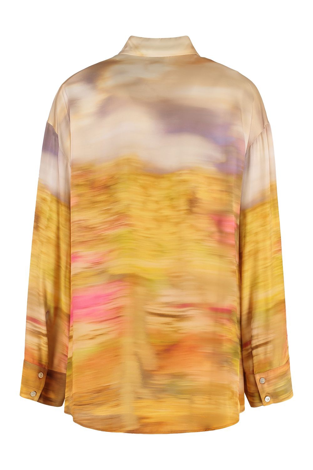 PINKO Printed Viscose Shirt with Pointed Collar