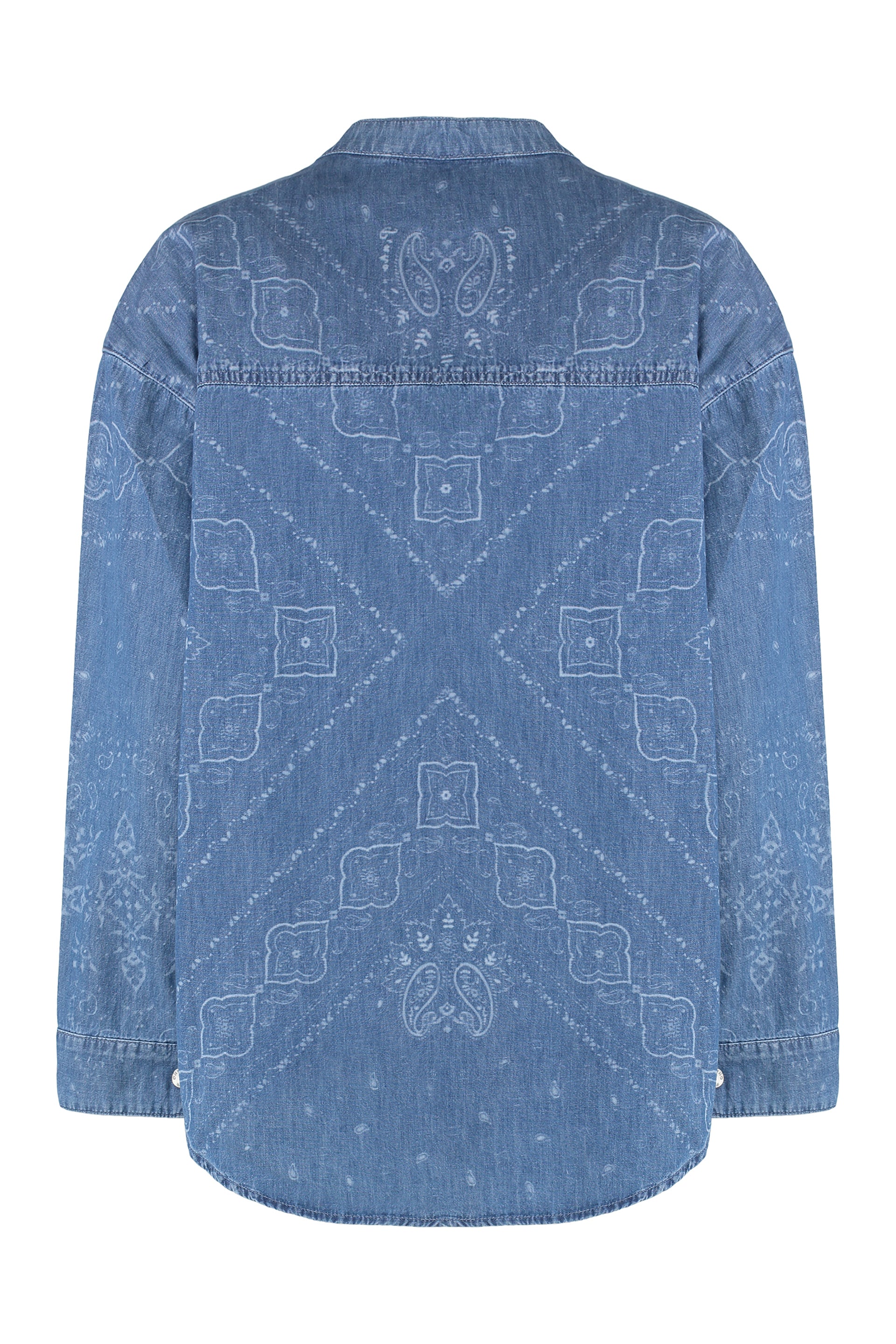 PINKO Denim Blouse with Paisley Print