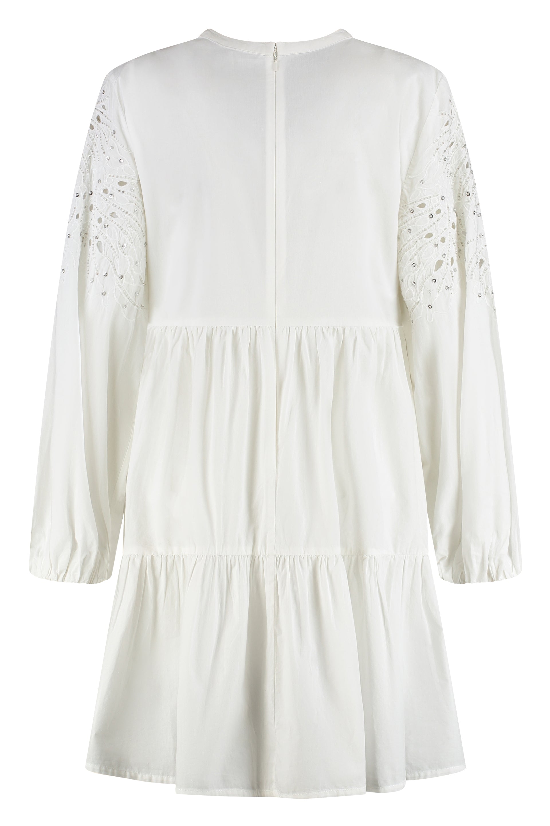 PINKO Cotton Mini-Dress with Broderie Anglaise Details