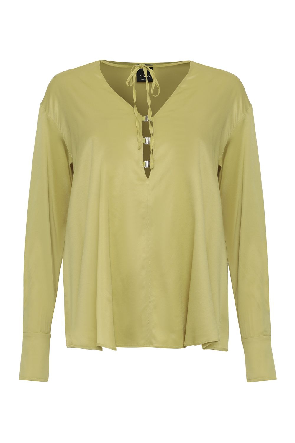 PINKO Shirt-Style Viscose Blouse with Buttoned Cuffs