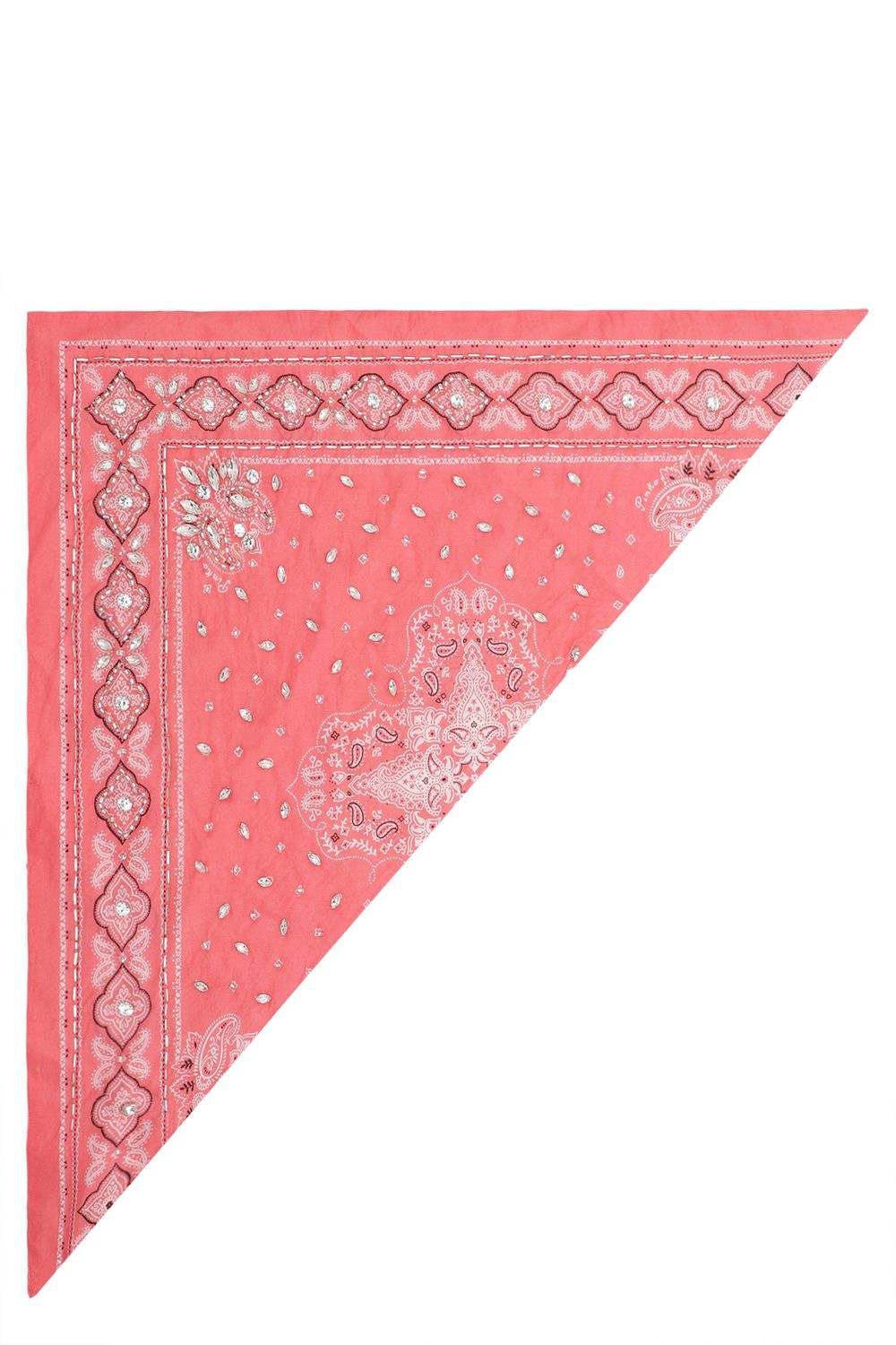 PINKO Cotton Printed Bandana with Crystals