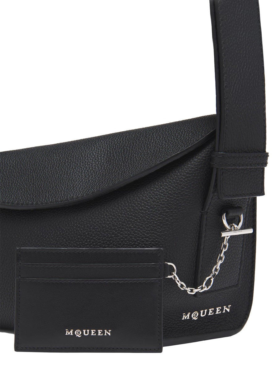 ALEXANDER McQUEEN Mini Leather Card Holder with Chain