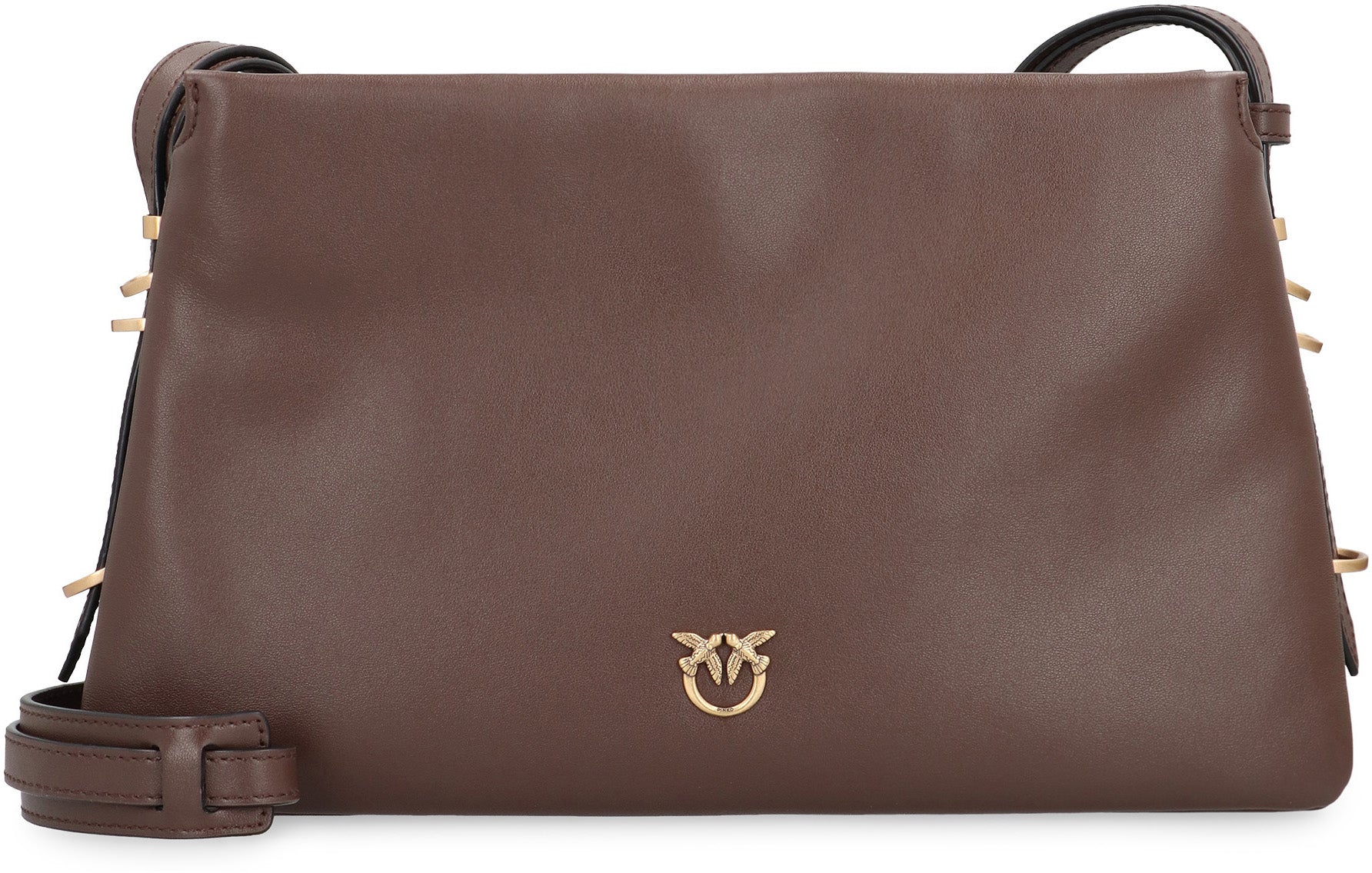 PINKO Leather Crossbody Handbag with Adjustable Strap and Dual Compartments