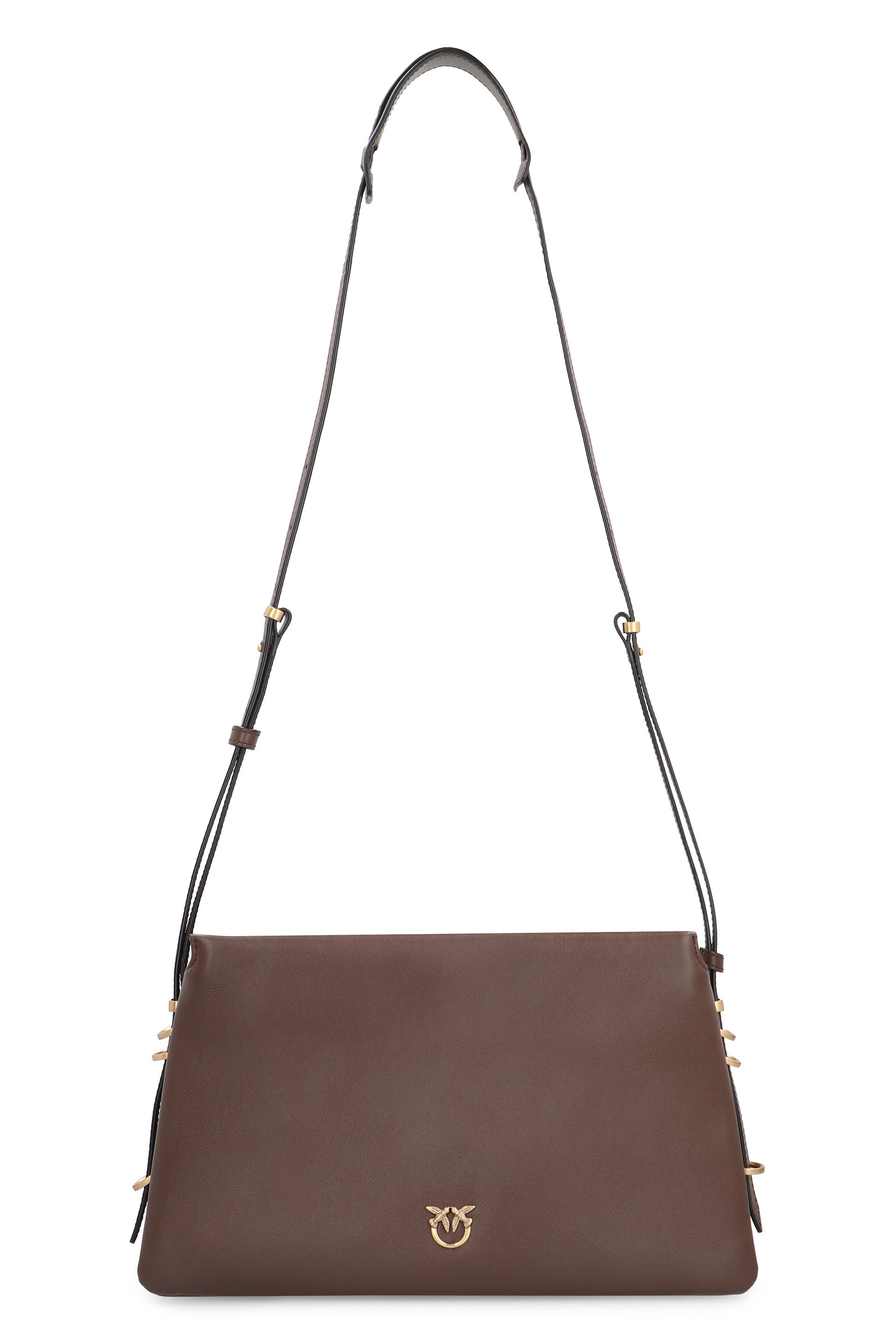 PINKO Leather Crossbody Handbag with Adjustable Strap and Dual Compartments